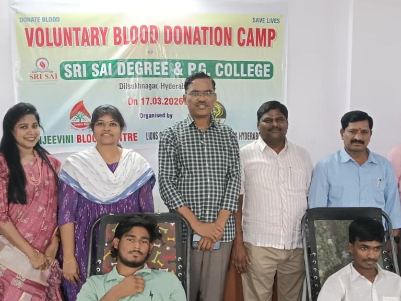 NSS Blood Donation Camp Conducted at Sri Sai Degree & PG College